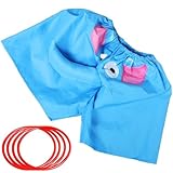 Ppmter Juego De Lanzamiento De Aros con Elefante De Dibujos Animados Y Pantalones Cortos. Juego De Lanzamiento De Aros con Animales De Nariz Grande. Ideal para Fiestas.