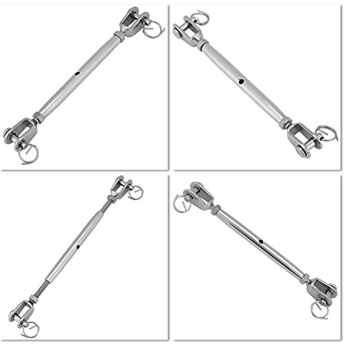 Tensor Quijada de Acero Inoxidable 304, M12, Cuerpo Cerrado para Cable de Acero, Barco y Yate, Plateado miniatura 7