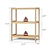 HLXZN 3 Tier Bamboo Shelf Storage Organizer Rack Toilet Utility Shelves Standing Shelf Units for Bathroom, Living Room, Kitchen