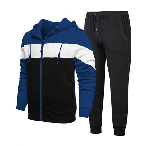 HUNGSON Men's Sweat Suit 2 Piece Outfit Casual Zipper Hoodie Sports Jogging Tracksuits Set