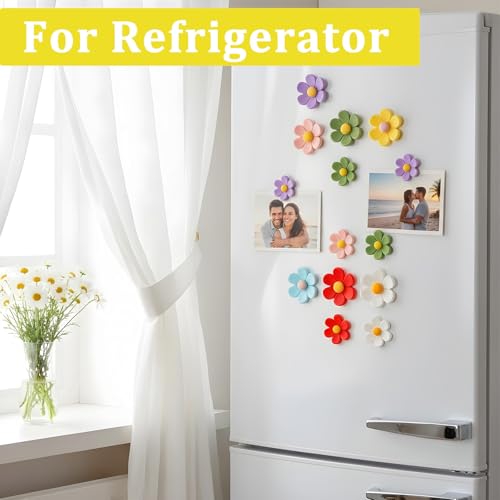 Set de 14 imanes decorativos florales para refrigerador miniatura 2