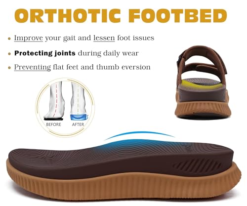 Image of KuaiLu Womens Orthotic Adjustable Strap Slides Arch Support Slip On Sandals