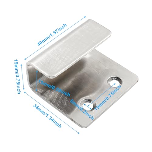 Image of 6 PackTile Display Wall Hanger Fastener, Stainless Steel Wall Mount Brackets Hook with 15mm Inner Width Heavy Duty Tile Hangers for Ceramic Tile Display (Silver)