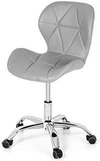 Cadeira de escritório slim ergonômica giratória couro diversas cores (