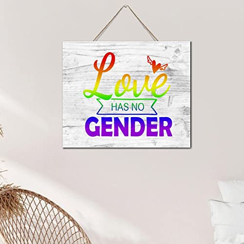 Plaque bois Love Has No Gender rétro : décoration murale de table - 6