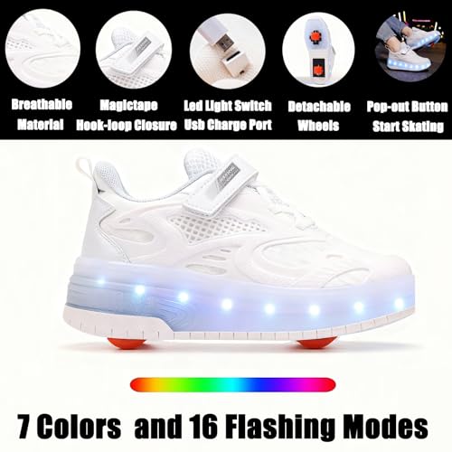 Image of Ylllu Kids LED Roller Skate Shoes with Wheel Light up Roller Shoes Gift for Girls Boys Children