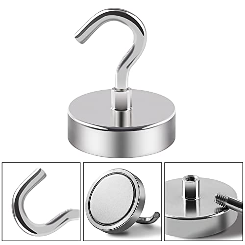image for DIYMAG Magnetic Hooks,110 lb Heavy Duty Strong Magnet with Hook for Fr