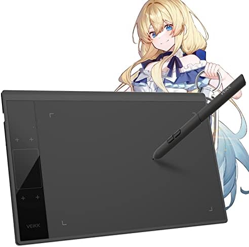 VEIKK Tablette Graphique A30 pour Dessiner 10 x 6 Pouces avec 4 Touches Tactiles et 1 Pavé , avec Stylet sans Batterie Compatible avec Mac Windows Android Linux Chrome