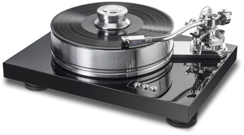 Pro-Ject Signature 10 Plattenspieler mit Riemenantrieb, Schwarz, Silber, MDF, 33,45 U/min, S-Shaped tonearm, 25,4 cm