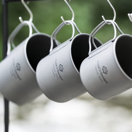 Cook'n'escape 450Ml Titanium Cup/Pot With Lid, Camping Coffee Mug Lightweight Backpacking Titanium Cup With Foldable Handle, Ultralight Camping Pot For Outdoor Hiking Picnic Open Fire Cooking #TOP5