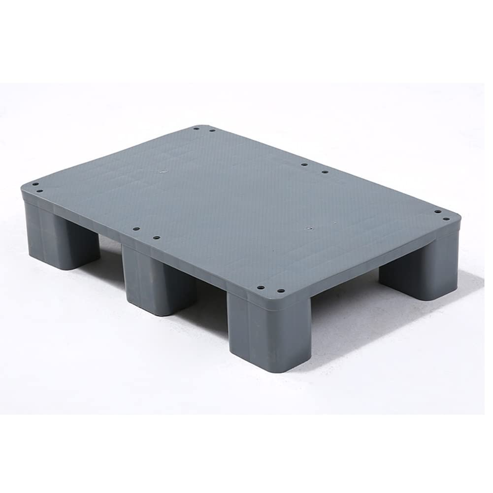 HHOZsafety Modular Plastic Pallet Dunnage Rack 1100lb Capacity Kitchen Cupboard Storage Shelf Forklift Pallets for Warehouse Garage nization (Gray 80x60x12cm)