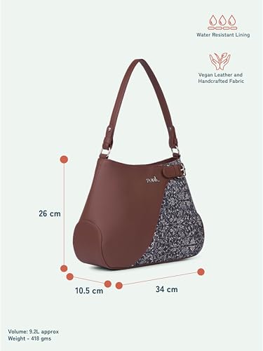Image of ZOUK Ira Handbag | Stylish Women's Handbag | Luxury Shoulder Bag for Women | Trendy | Fancy Ladies Handbags | Small Purse for Events | Water-Resistant