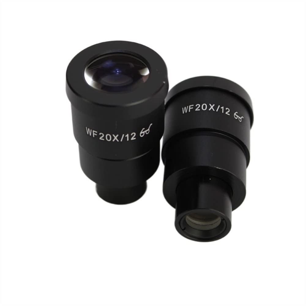 Microscope 2PCS 10X 20X Stereo Microscope Eyepiece Professional High Eye Point Wide Angle Eyepiece Mounting Size 30.5mm(WF20X-12mm)