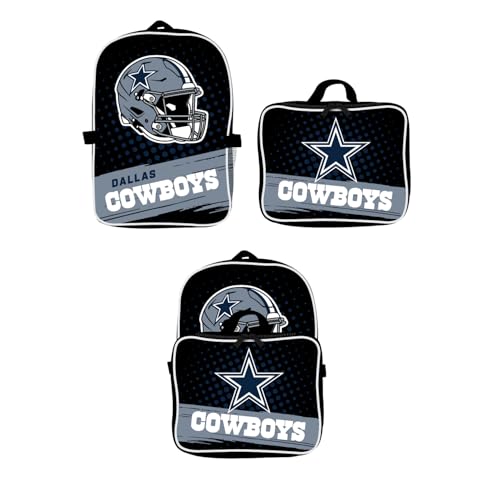 Denco Mochila Dallas Cowboys Lancheira - Ideal para escola, viagem ou dia de jogo