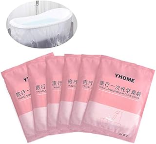 JUN-H 6 Pieces Disposable Bathtub Liner Disposable bathtub Bag Film Cover Liner Bag Ultra Large Portable for Household, Travel Hotel Bathtubs, Salon and SPA Useful (260cmx 120cm)
