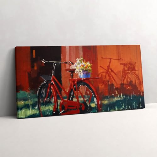 Image sur Toile 120x60cm Vélo Floral Wallfluent Décoration Murale