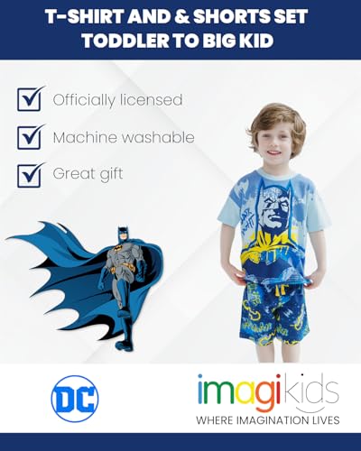 Image of DC Comics T-Shirt and French Terry Shorts Outfit Set Toddler to Big Kid Sizes (2T - 14-16)