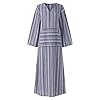 Women's Plus Size Cotton Linen Dresses Striped V N... #4