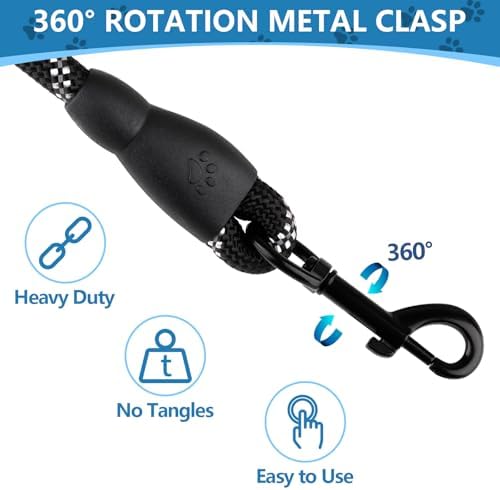 5-Foot Leather with Cushioned Handle, Suitable for Pets and Hiking Ropes - 4