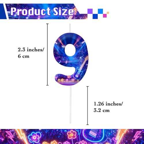 Image of Blue Number 9 Birthday Candles, Cartoon Themed Cake Toppers for Boys Girls Cake Decorations, Birthday Decorations Party Supplies, Number Candles for Party Decor