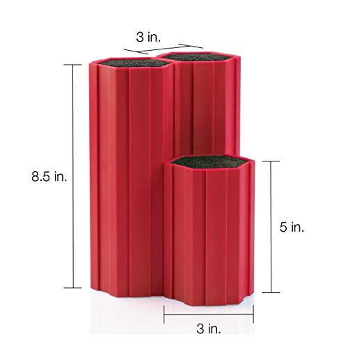 Kapoosh Hex-Connex Universal Knife Caddy- 5 Inch Cherry Red - Thumbnail 4