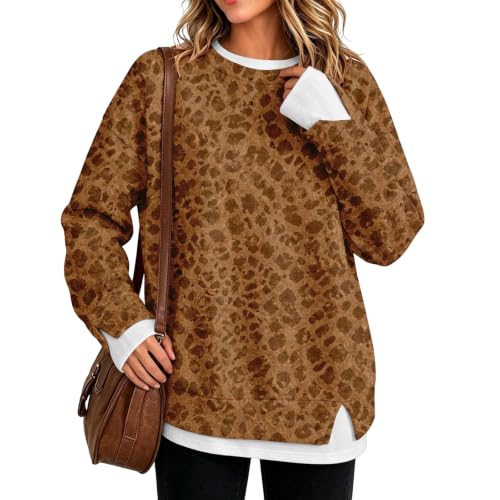 Crewneck Sweatshirts Women Leopard Print Y2K Fall Clothing for Women 2026 - image 2