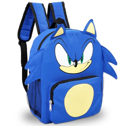 Sonic the Hedgehog Mini Backpack for Kids - Bundle with 14” Gamer Mini Preschool Bag Plus Water Bottle, More | Sonic Small Backpack for Boys, Girls2