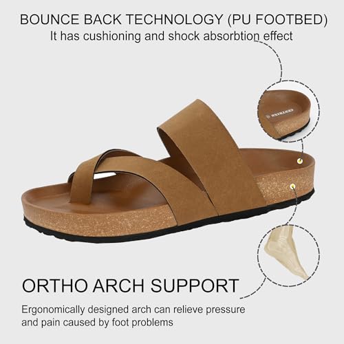 Image of Centrino Men's Berkin-Style Slip-On Sandals | Open Toe Design | Soft PU Footbed | Lightweight & Comfortable | Arch Support | On-Grip Sole | Casual Outdoor Wear (6864)