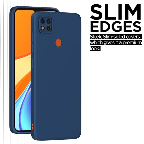 Image of Outlouders Back Cover for Redmi 10A / 10A Sport /Redmi 9 /9 Activ / 9C / Poco C31 | Camera Protection | Durable Soft Matte Silicone Bumper Case (Blue)