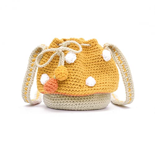 Women Fashion Knit Mushroom Hit Color Shoulder Bag Crossbody Bags Female Casual Purse Shoulder Bag, Green2