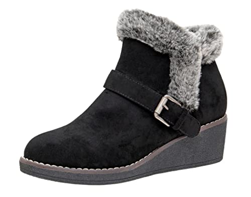 CUSHIONAIRE Women's Rhodes wedge bootie +Memory Foam
