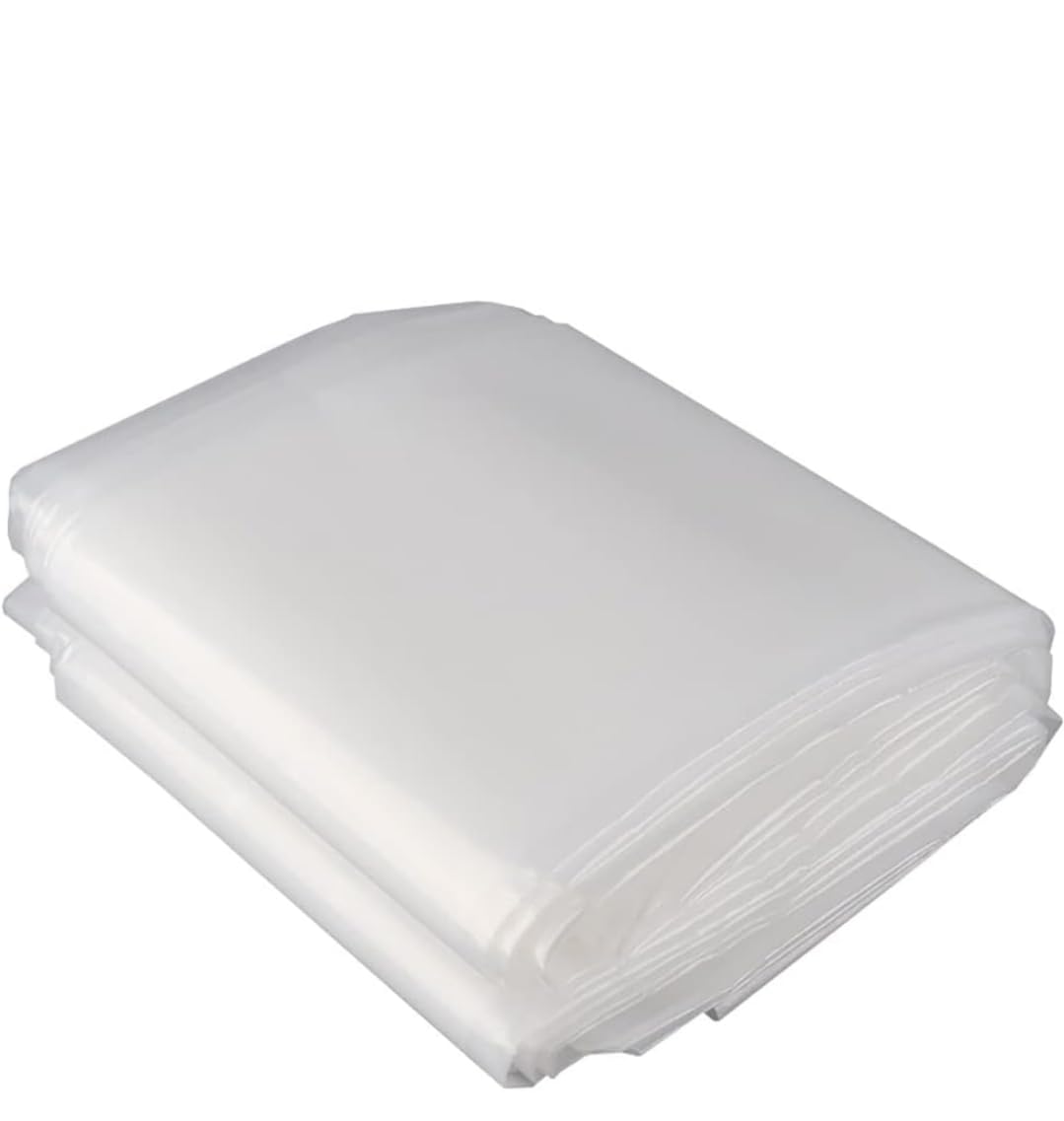 Multipurpose Paint Dust Cover Polythese Sheet (12x24 ft) - Clear Plastic Dust & Furniture Cover - Protect Floors, Cars, Bikes, Plants, Wallpaper, & Appliances from Paint, Sun, Rain, and Dust