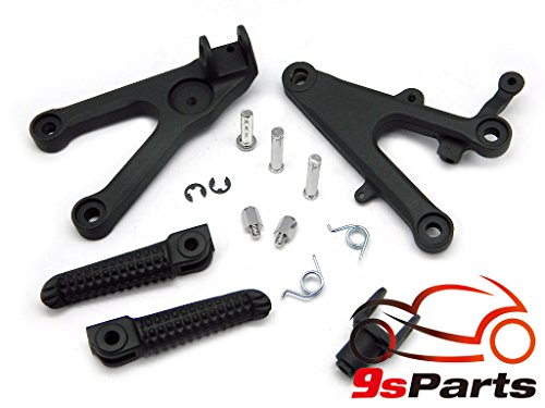 9sparts OEM Replacement Passenger Front Foot Rest Pegs Bracket Rearsets for 2003 2004 2005 2006 2007 2008 2009 YAMAHA R6S (BLACK)