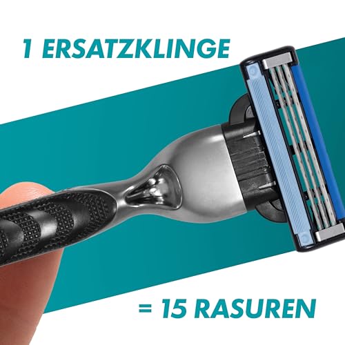 Gillette Mach3 Rasierer Herren — Inkl. 1 Nassrasierer, 1 Rasierklinge mit 3-Fach Klinge — Schwarz 5