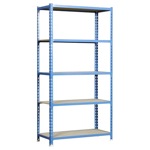 SCAFFALE METALLO GARAGE - Con il ripiano in metallo senza viti di SimonRack, crea il tuo spazio con il suo sistema di montaggio più semplice e veloce. Ripiani in legno per una migliore estetica. Possono essere combinati e montati a diverse altezze. I nostri scaffali sono stabili e non si ribaltano una volta montati, quindi non è necessario fissarli al muro. Libero accesso a tutti gli scaffali. Si adattano a tutte le esigenze. Resistente e durevole, adatto al fai da te e all'uso professionale. Ideale per garage, officine, attività commerciali o magazzini.