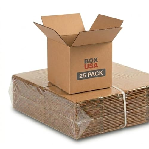 BOX USA Cube Shipping Boxes 8'L x 8'W x 8'H (25-Pack) - Small Corrugated Cardboard Packaging Boxes for Shipping, Packing, Moving, and Storage at Home, Office, or Business