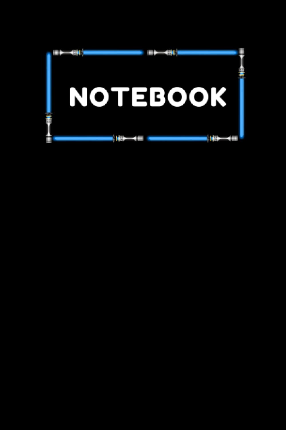 Notebook for note taking lightsaber blue, black 6x9 book 100 pages: Journal sheets