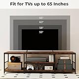 Multigot TV Stand for TVs up to 65 Inches, Industrial TV Unit Console Table with Open Storage Shelves, Metal Frame Wooden Television Cabinet Media Entertainment Center for Living Room Bedroom - Image 2