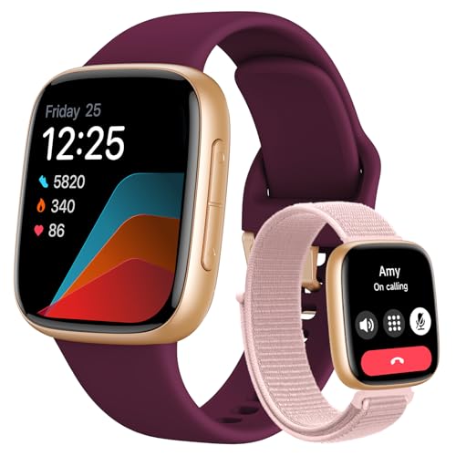 Smart Watch for Women, 1.85" AMOLED Always-On Display Screen Smartwatch for iPhone & Android, 3ATM Waterproof Fitness Tracker with Bluetooth Call, Heart Rate/Sleep/SpO2 Monitor, 120+ Sport Modes