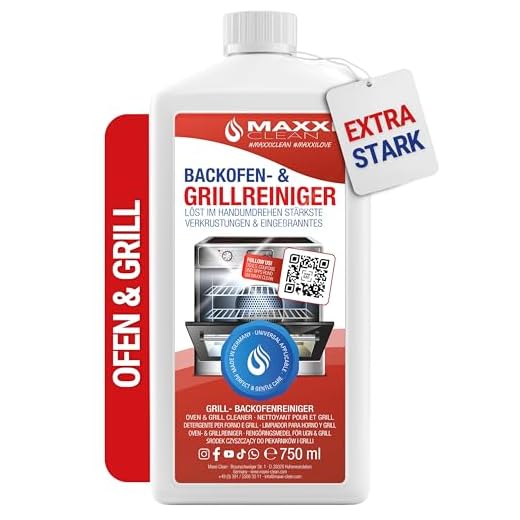 Maxxi Clean Backofen- und Grillreiniger 1000 ml Backofenreiniger Gel Paste | löst einfach hartnäckigste Verkrustungen, reinigt selbsttätig - ohne aufheizen - ohne Gerüche