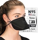 BNX N95 Mask NIOSH Certified MADE IN USA Duckbill Style Particulate Respirator Protective Mask (15-Pack, Approval Number TC-84A-9524 / Model D95B) Black