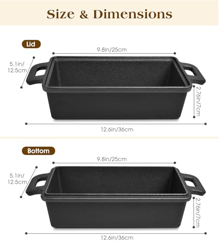 Cast Iron Loaf Pan With Lid, 9×5 in – 2‑in‑1 Heavy‑Duty & Oven‑Safe Loaf Pan for Sourdough & Homemade Bread - Image 4