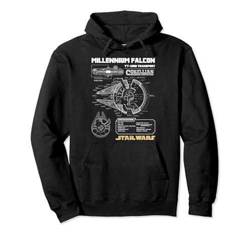 Star Wars Gold Millennium Falcon Schematics Sudadera con Capucha