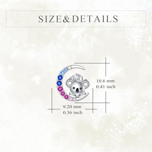 Boucles d'oreilles koala lune argent à porter pour illuminer vos journées