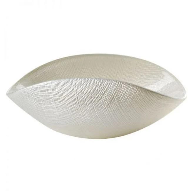ONLYLUX Centrotavola Burano In Vetro Soffiato Dimensioni 38x11 cm Vari Colori (Bianco Perla), OL02301