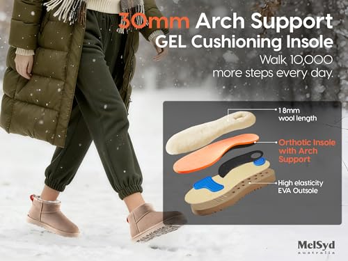 Image of 100% Sheepskin Mini Boots with Arch Support Options: Warm to -22F