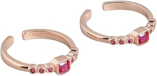 ZAVYA Studded 925 Pure Silver Toe Ring | Gift for Women | With Authenticity Certificate and 925 Hallmark