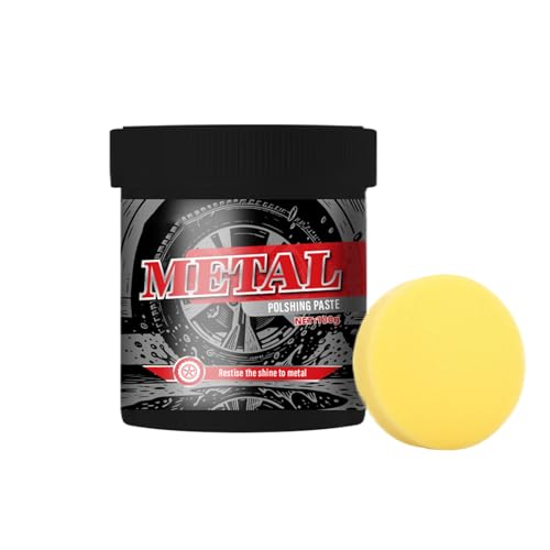 Riaisttd Crema pulidora de metal, revestimiento brillante, 100 g, pasta de hierro para coche, removedor de óxido, para camiones, SUV, caravanas, motocicletas, bicicletas, aluminio, acero, joyas