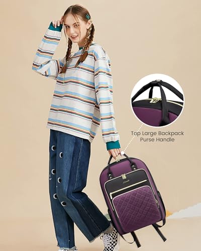 Image of LOVEVOOK Laptop Backpack Purse for Women, 15.6 inch Laptop Bag for Travel with USB Port, Water Resistant Lightweight Daypacks for College Work Business, Nurse Teacher Computer Backpacks