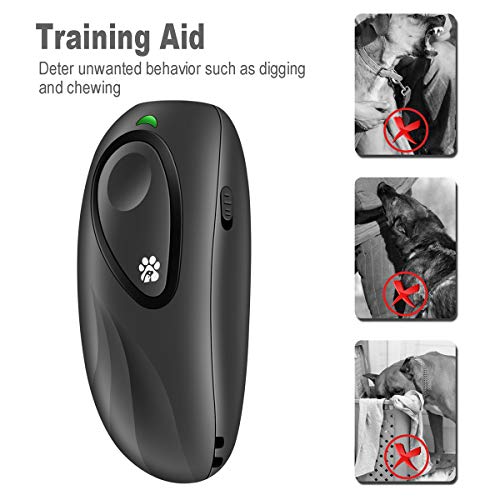 PetUlove Dog Barking Control Devices, Ultrasonic Anti Barking Device, 2 in 1 Adjustable Frequency Dog Barking Deterrent Devices Handheld Dog Training Device with LED Indicator Wrist Strap (B) - Thumbnail 2